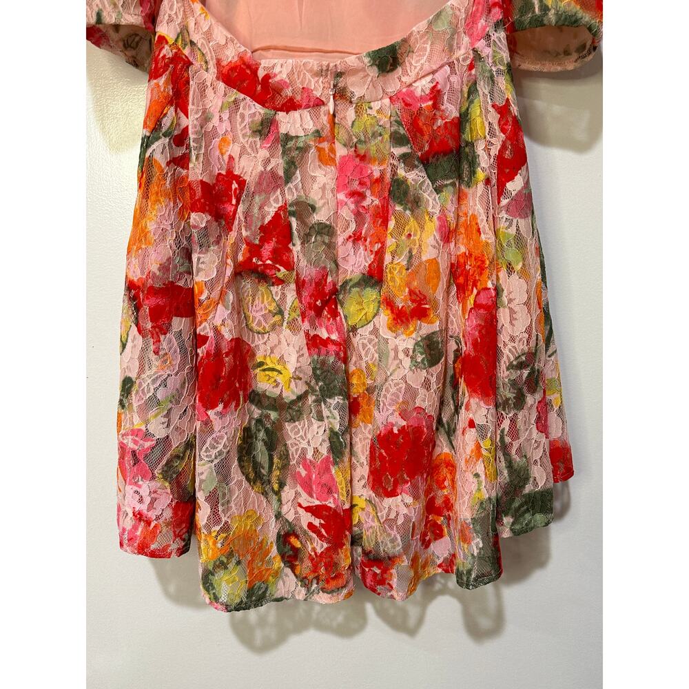 For Love And Lemons Floral Mini Dress - Pink and Red - Picture 13 of 14